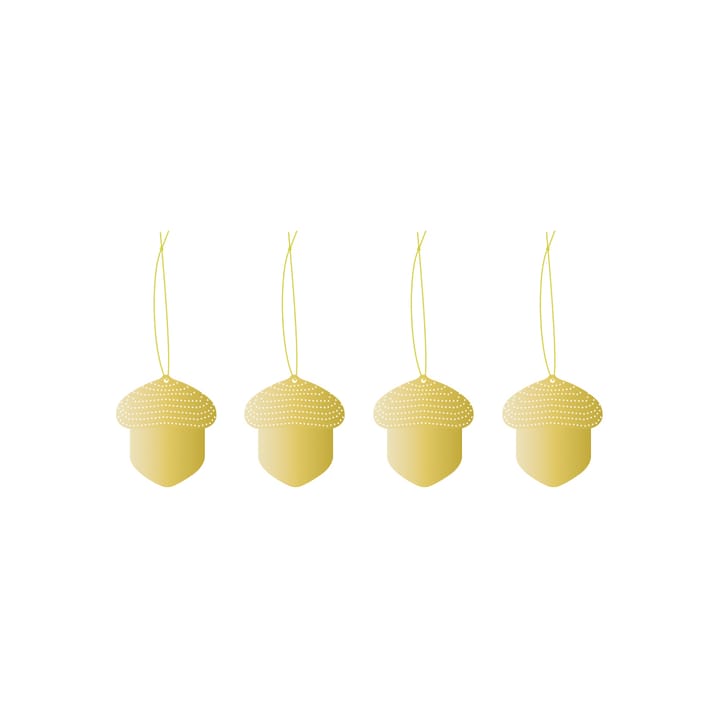 Cooee bauble brass 4-pack - Acorn - Cooee Design