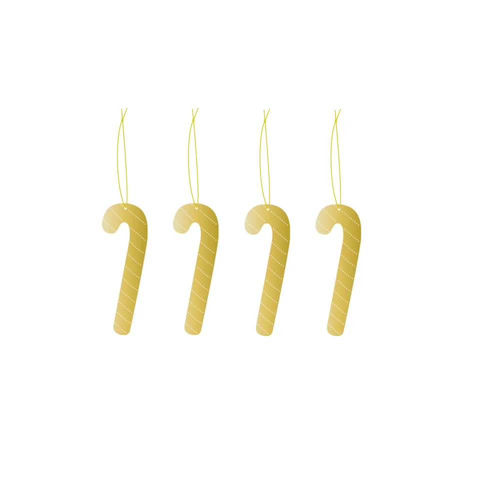 Cooee bauble brass 4-pack, Candy cane Cooee Design
