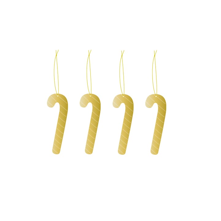 Cooee bauble brass 4-pack - Candy cane - Cooee Design