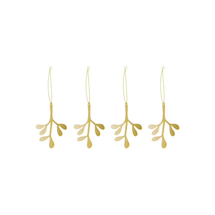 Cooee bauble brass 4-pack - Mistletoe - Cooee Design