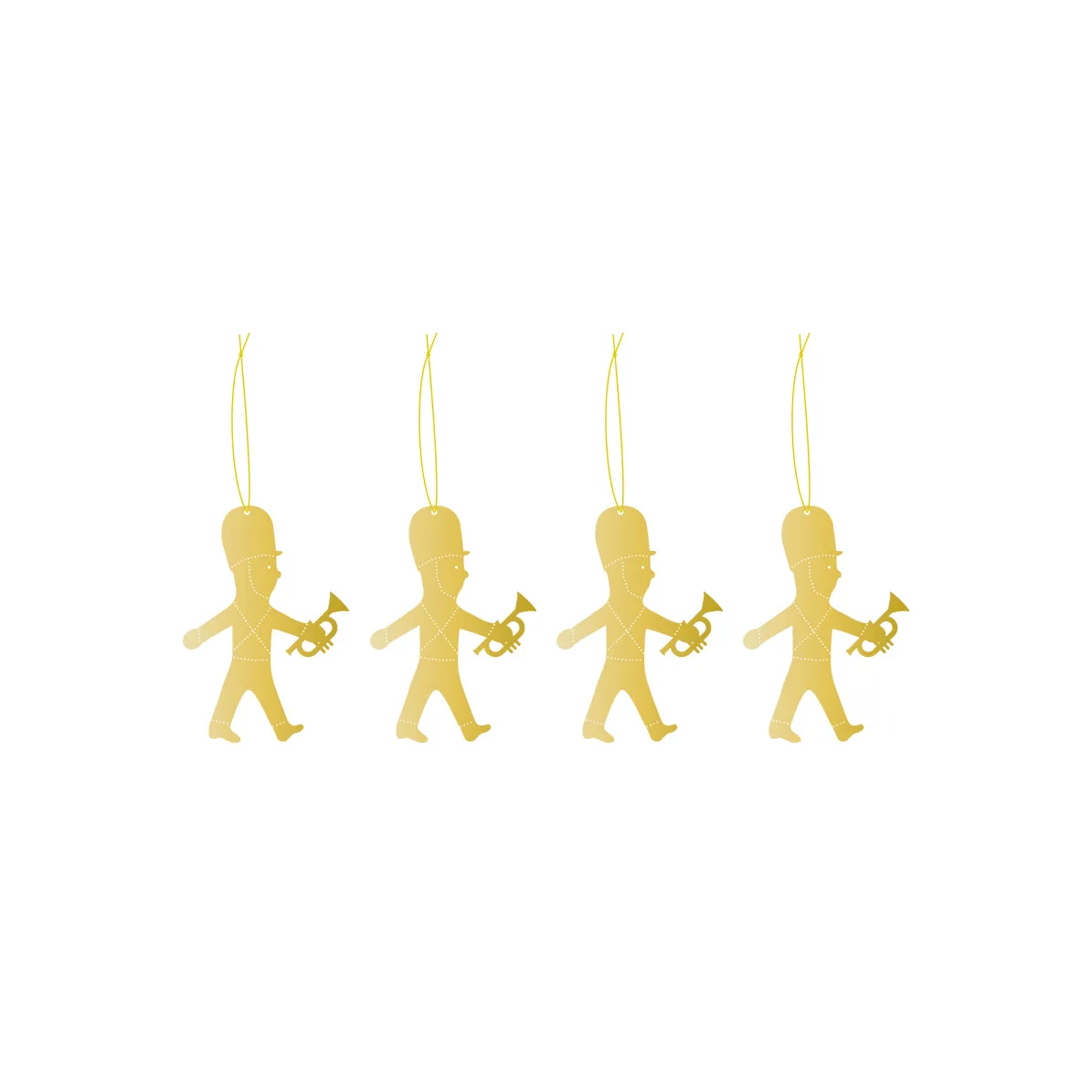 Cooee bauble brass 4-pack, Trumpet boy Cooee Design