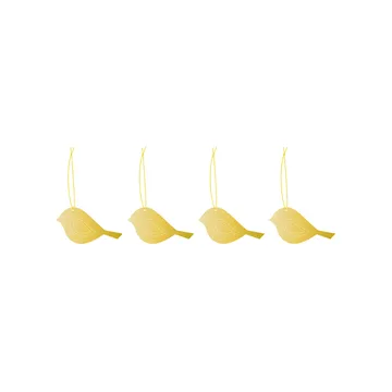 Cooee bauble brass 4-pack - Winter bird - Cooee Design