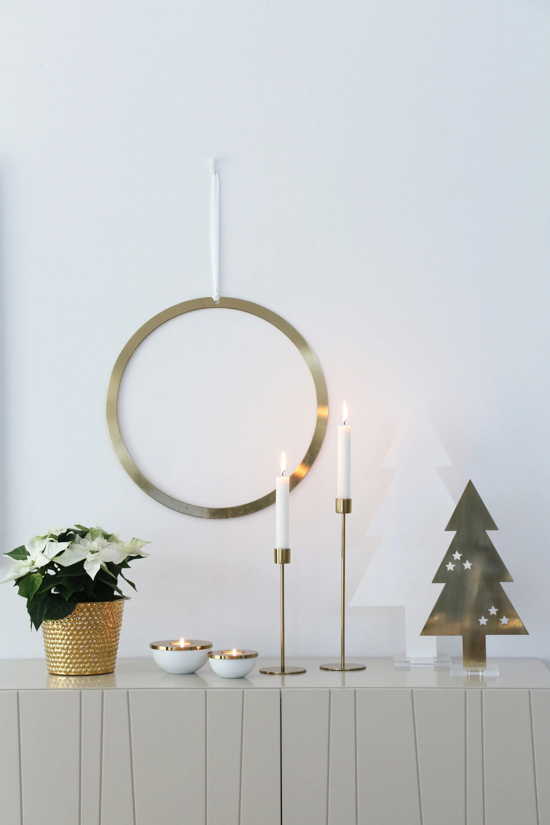 Cooee candle holder 29 cm, brass Cooee Design