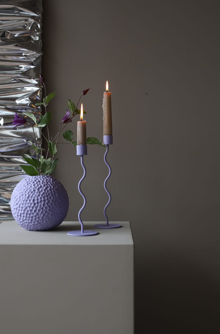 Curved candle holder 23 cm - Mauve - Cooee Design
