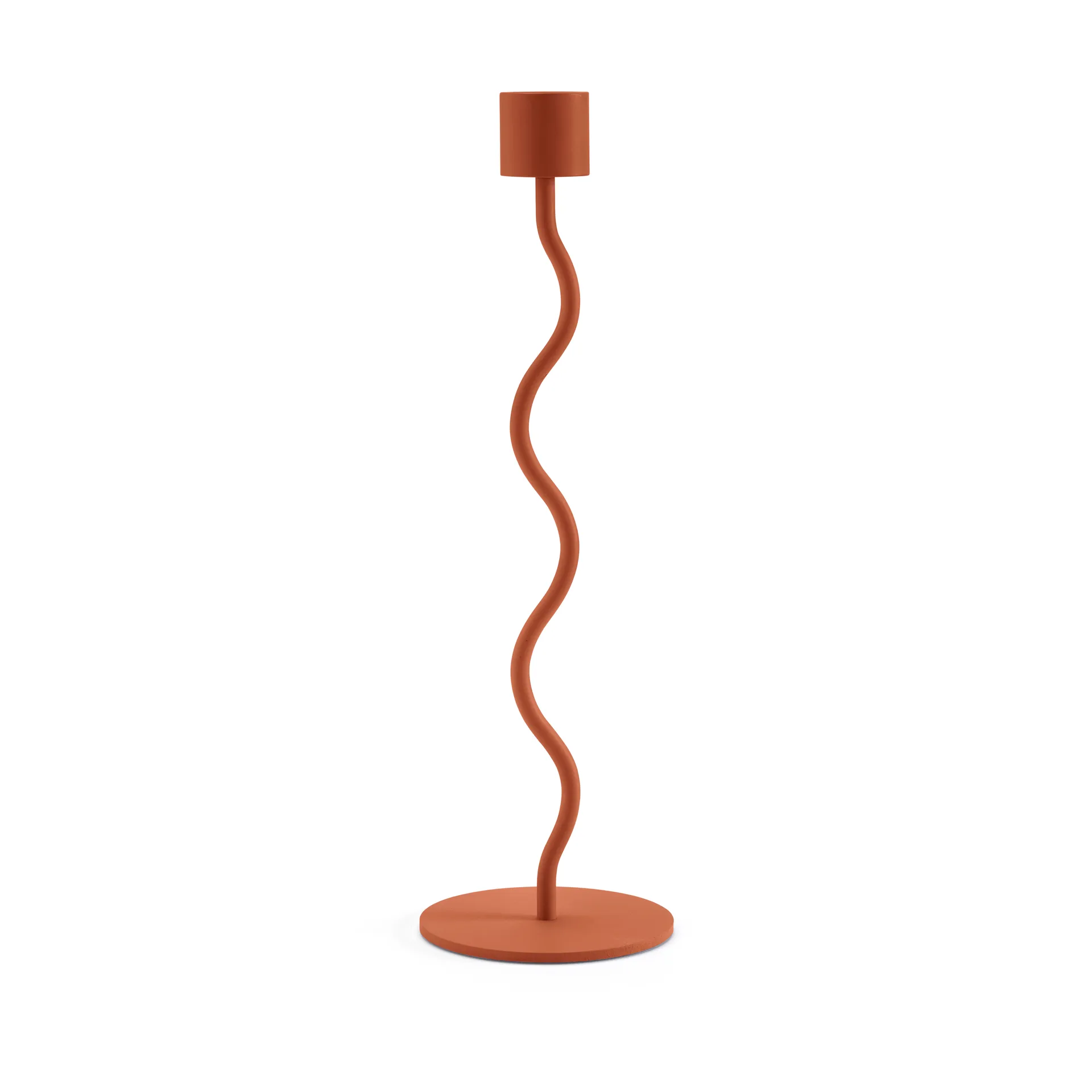 Curved candle holder 26 cm, Brick red Cooee Design