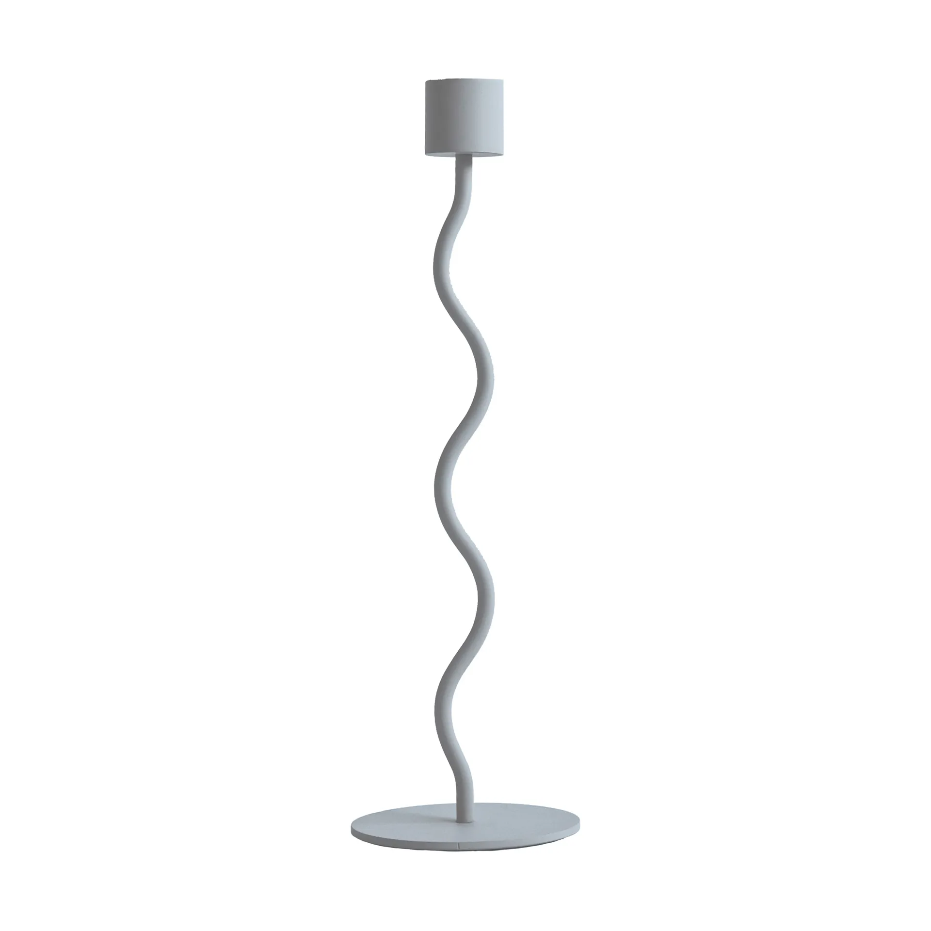 Curved candle holder 26 cm, Pale blue Cooee Design