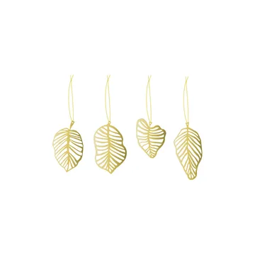 Decorative leaf hanger 4-pack - brass - Cooee Design