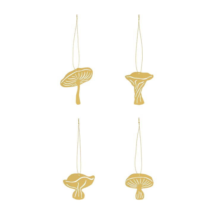 Fungi hanging decorations 4 pieces - Brass - Cooee Design