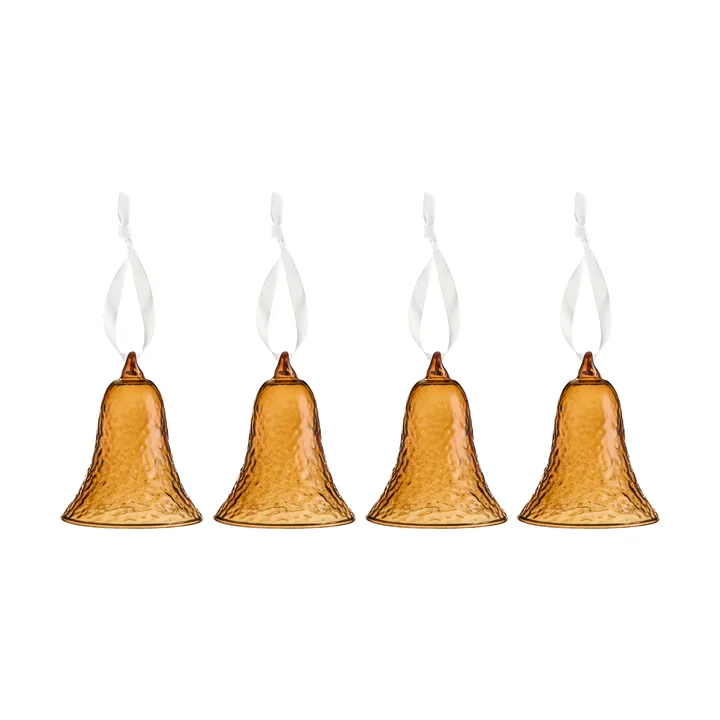 Gry bell clock 8 cm 4-pack - Cognac - Cooee Design