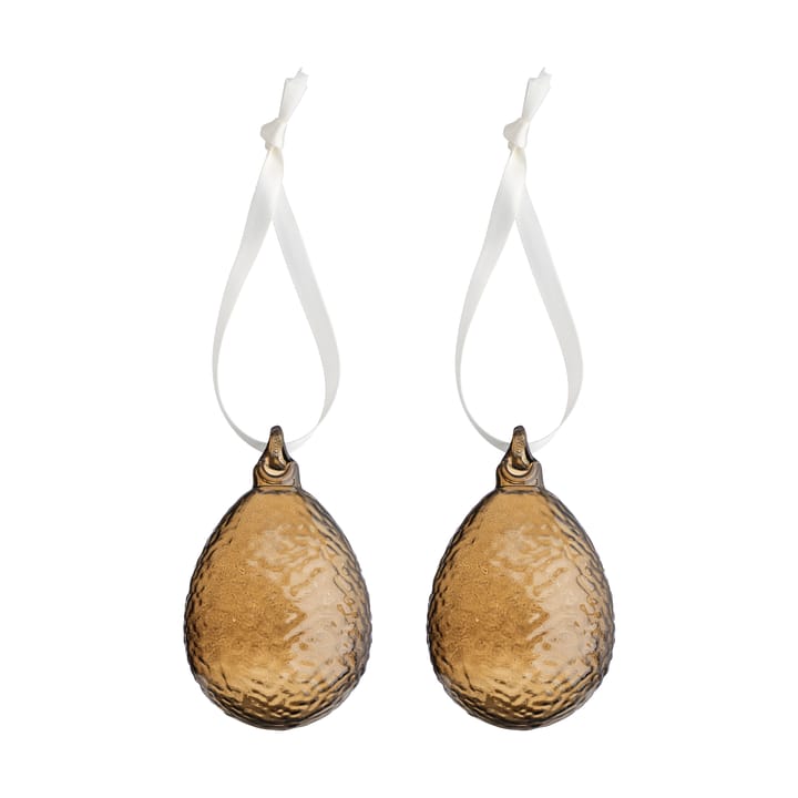 Gry egg Easter pendant 2-pack - Cognac - Cooee Design