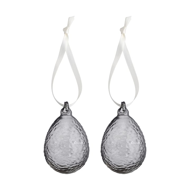 Gry egg Easter pendant 2-pack - Smoke - Cooee Design