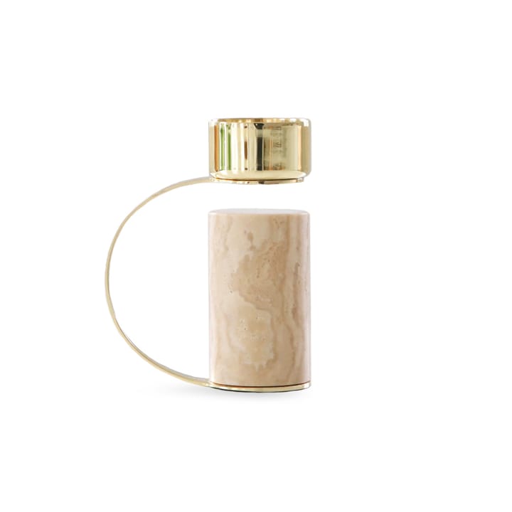 Heavy candle holder - travertine - Cooee Design