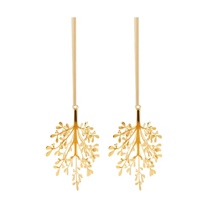 Mistletoe hanging decoration 2-pack - Brass 20 cm - Cooee Design