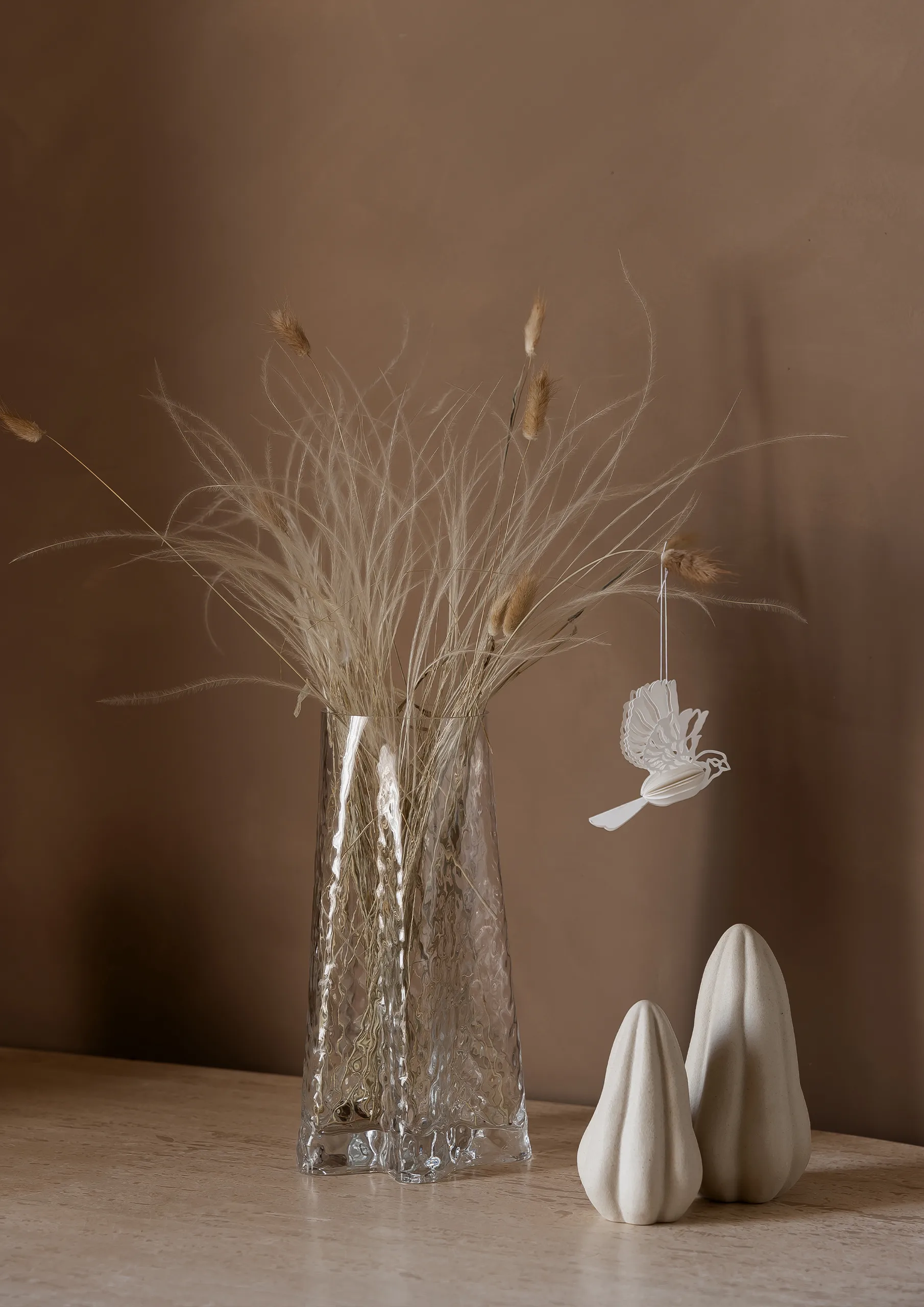 Paper bird decoration hanging 2-pack, Natural Cooee Design