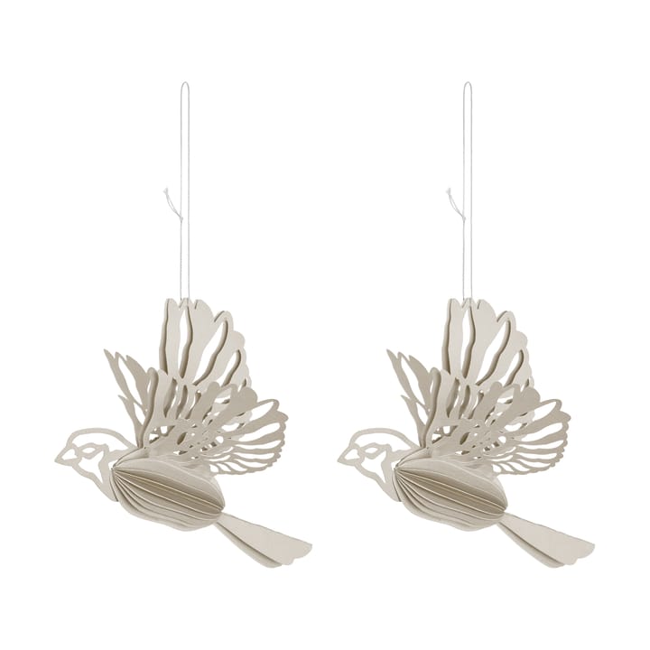 Paper bird decoration hanging 2-pack - Sand - Cooee Design