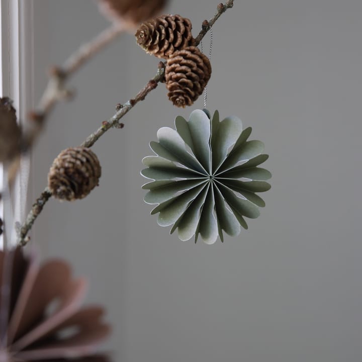 Paper Flowers Christmas ornament - sage green - Cooee Design