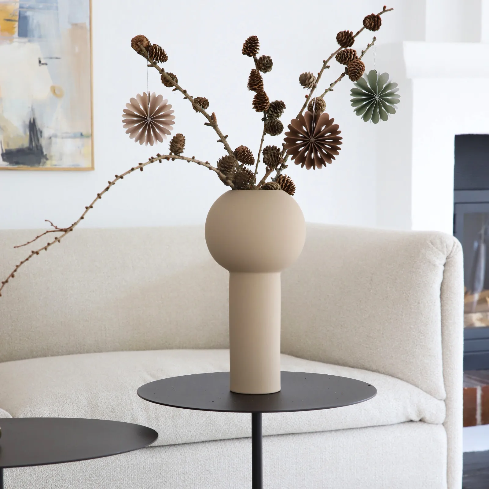 Paper Flowers Christmas ornament, sand Cooee Design