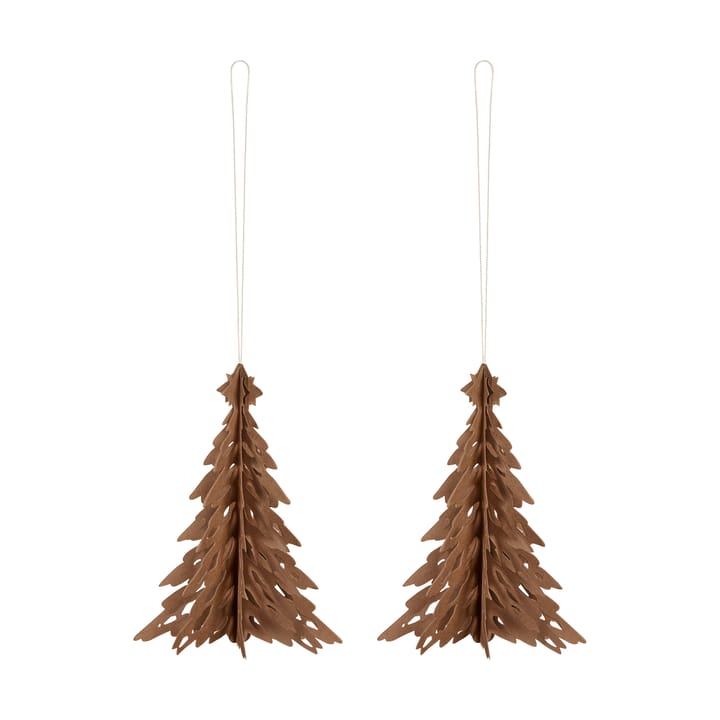 Paper Pinetree decoration hanger 2-pack - Coffee - Cooee Design