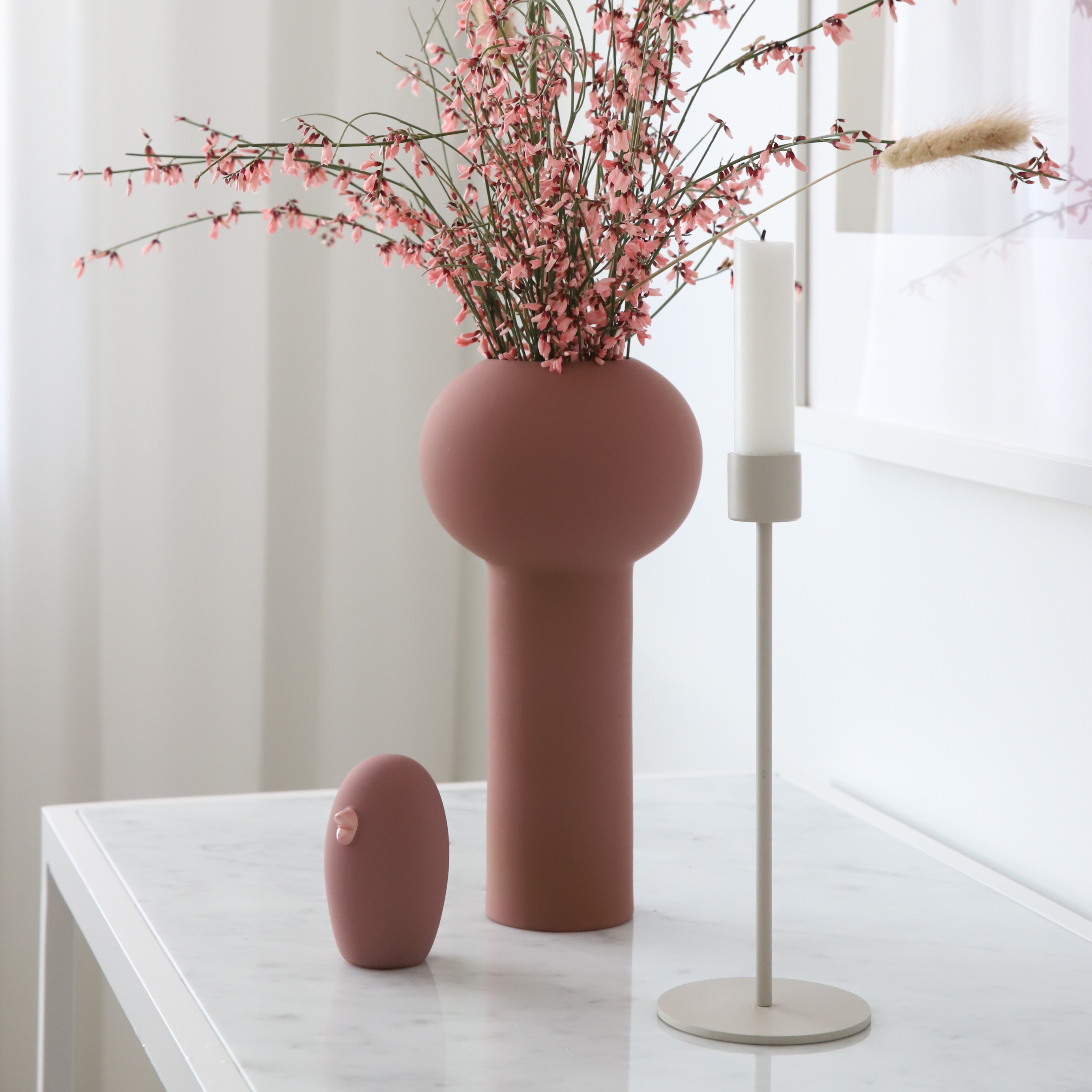 24cm Cooee Design Vase Pillar Cinder Rose 