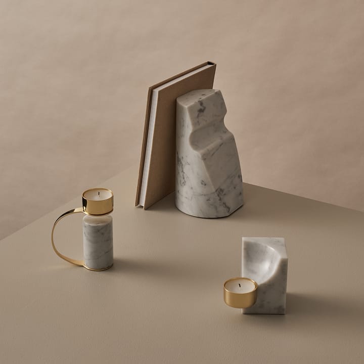 Quarter candle holder - carrara - Cooee Design