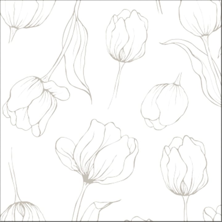 Tulipa napkins 16x16 cm - White - Cooee Design