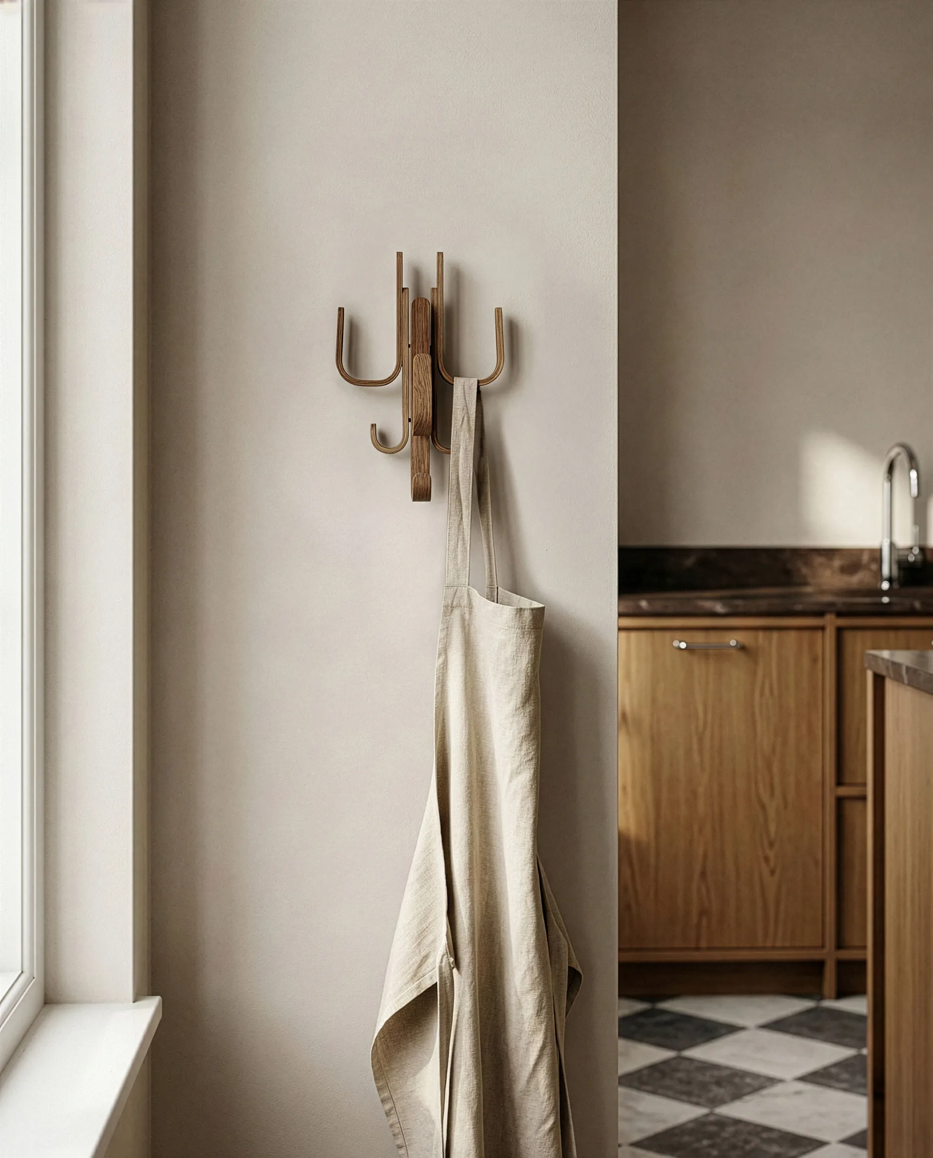 Woody hook Three, Dark stained oak Cooee Design