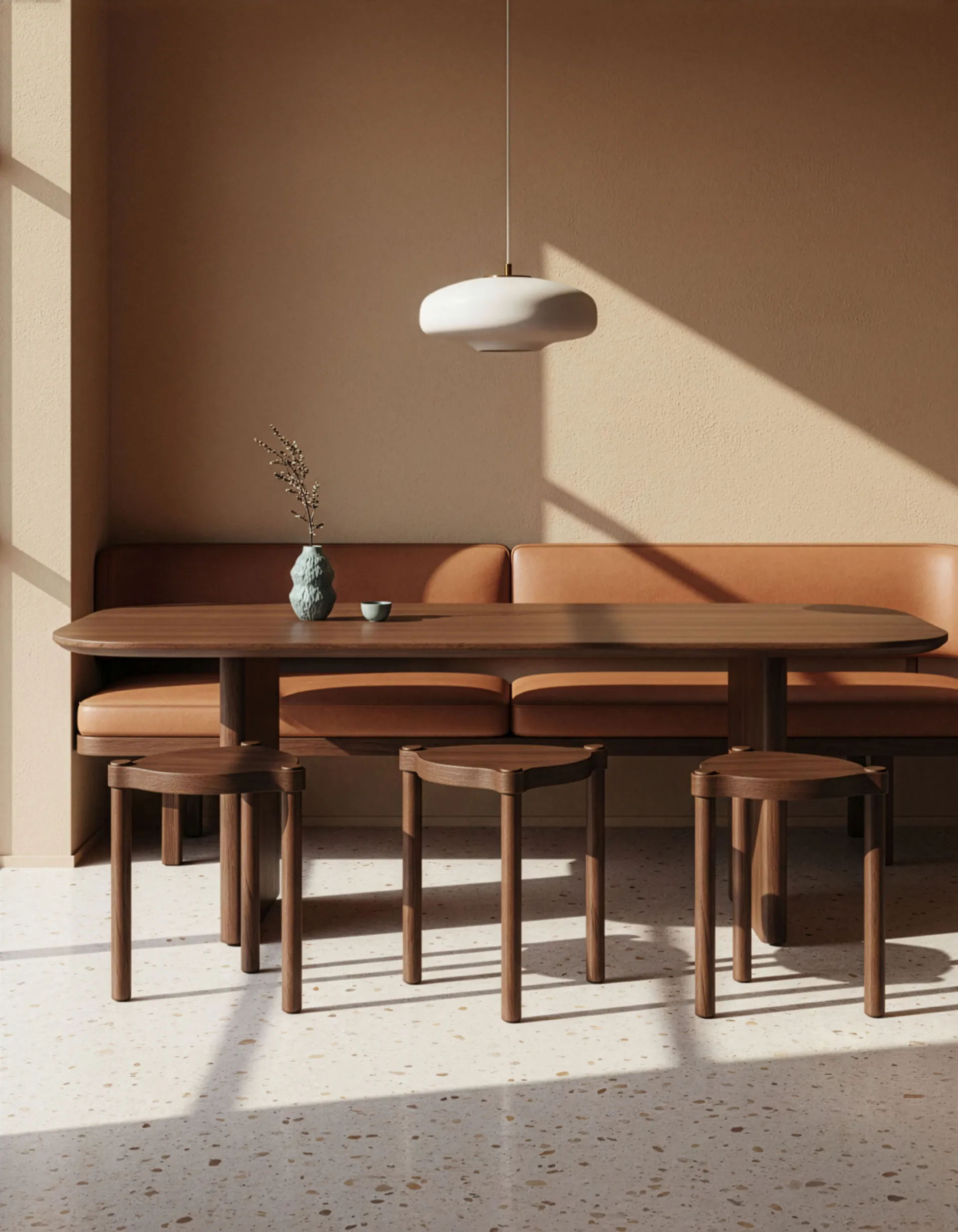 Woody round stool, Dark oak, Ø38x46 cm Cooee Design