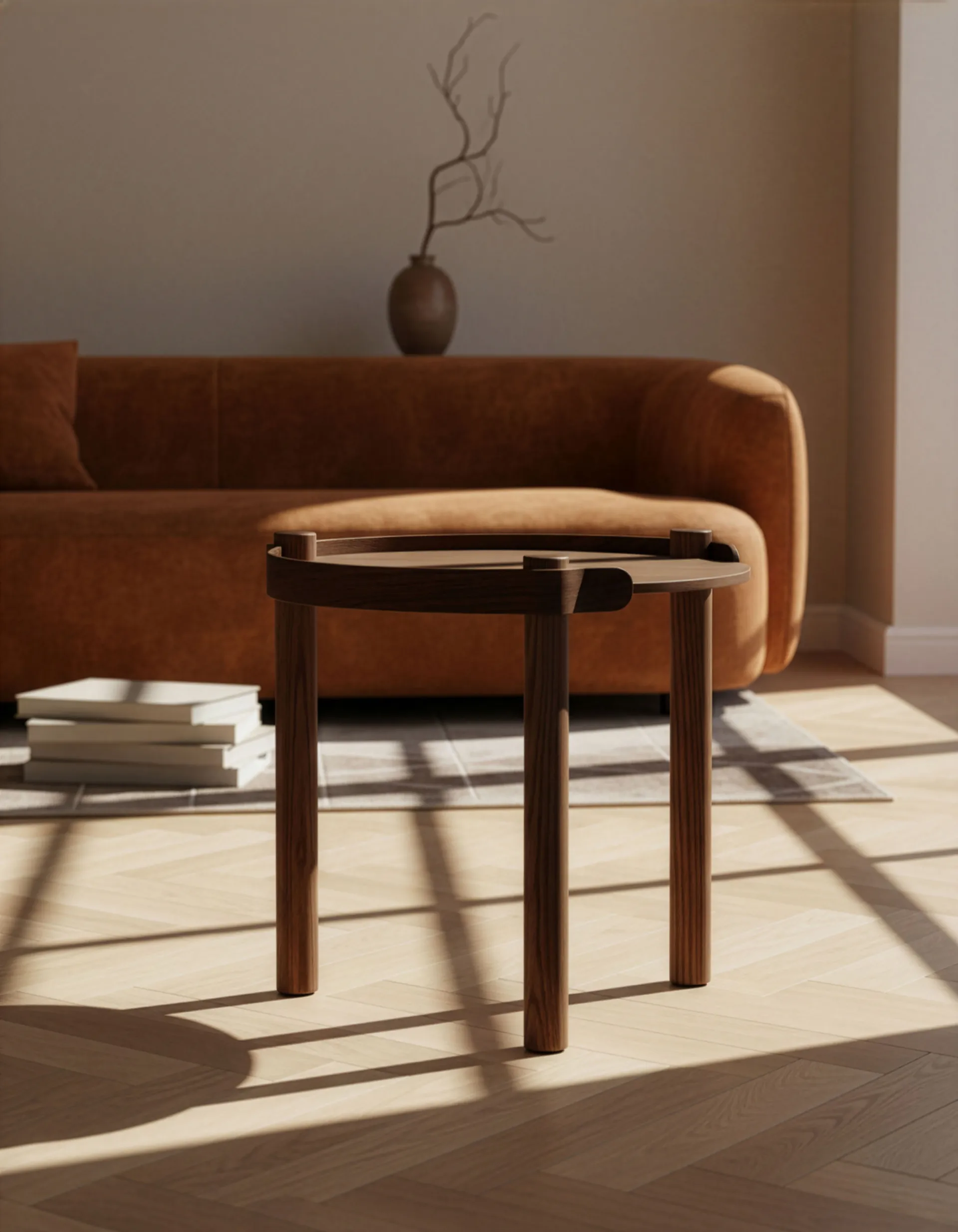 Woody table Ø45 cm, Dark stained oak Cooee Design