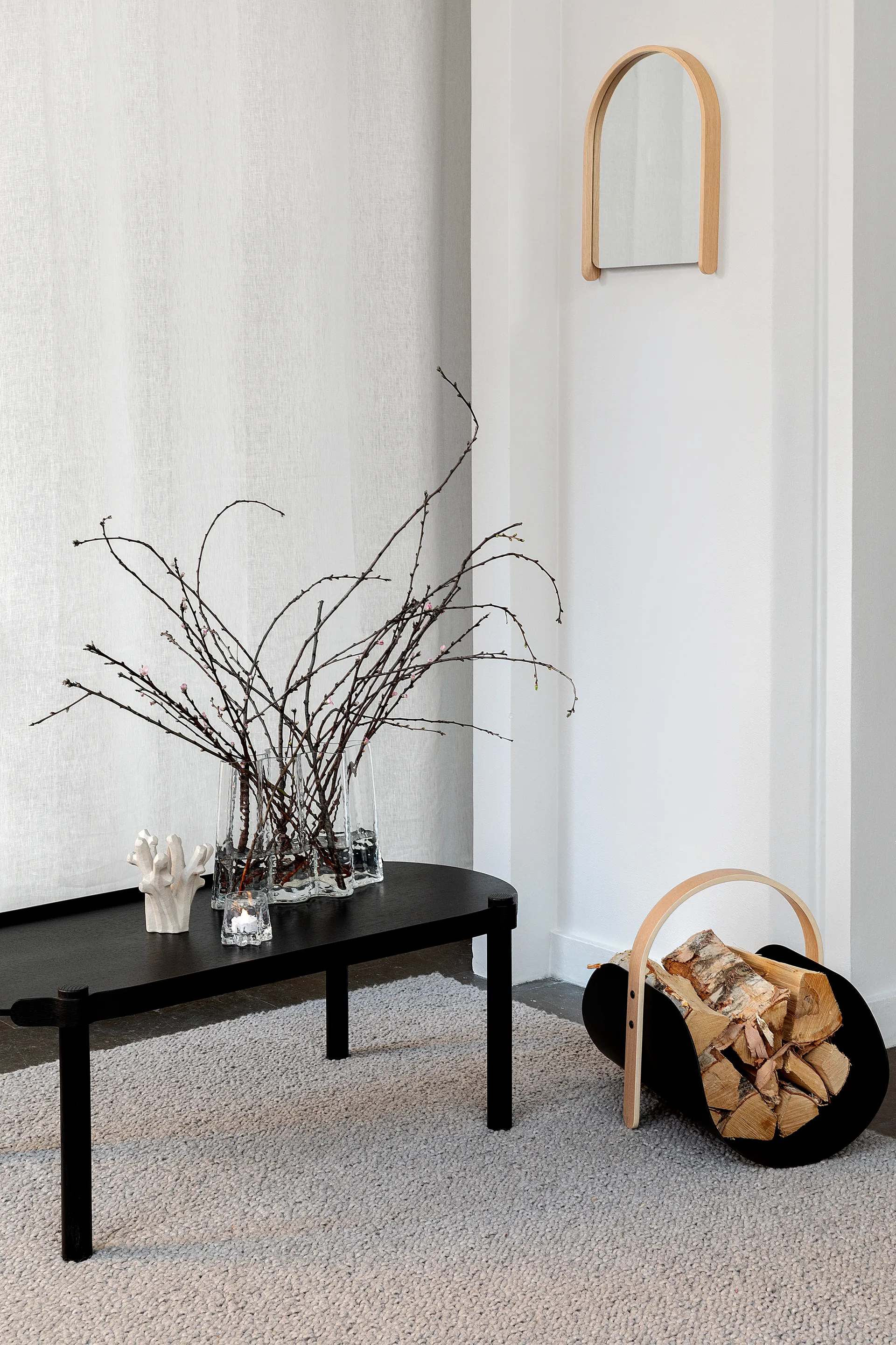 Woody table 50x105 cm, Black stained oak Cooee Design