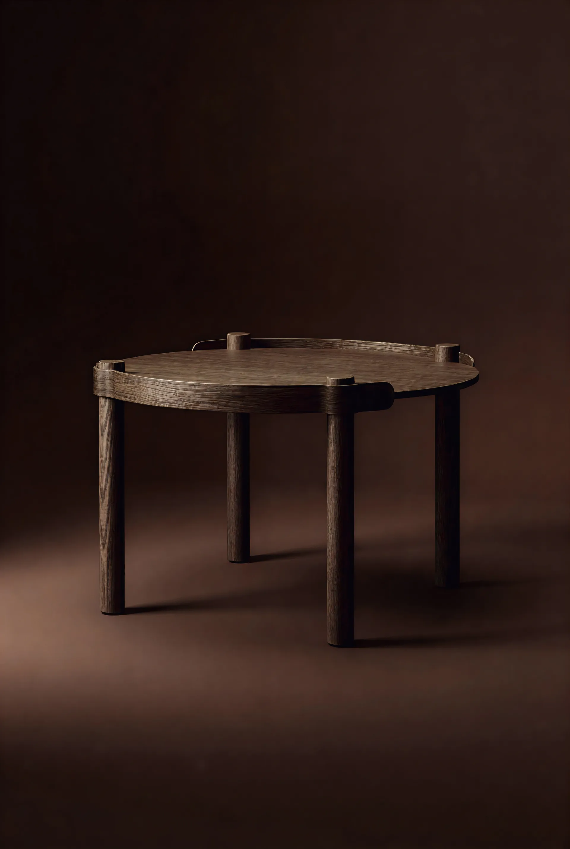 Woody table Ø80 cm, Dark stained oak Cooee Design