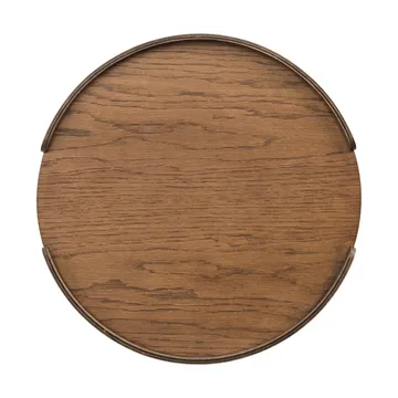 Woody tray - Dark stained oak, Ø35 cm - Cooee Design