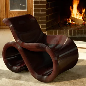 Éclair chair lounge chair - Cherry - Crème Atelier