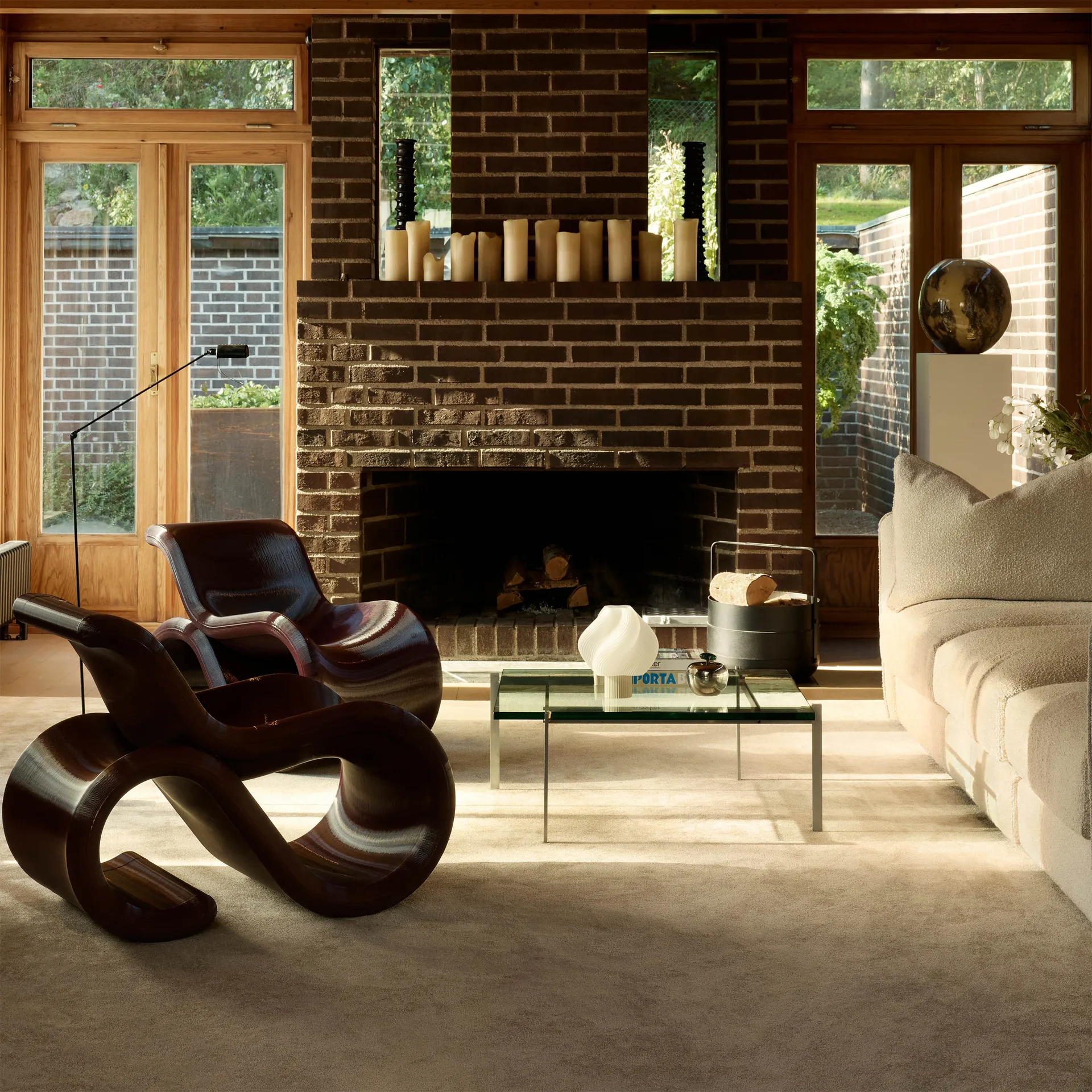 Éclair chair lounge chair, Cherry Crème Atelier