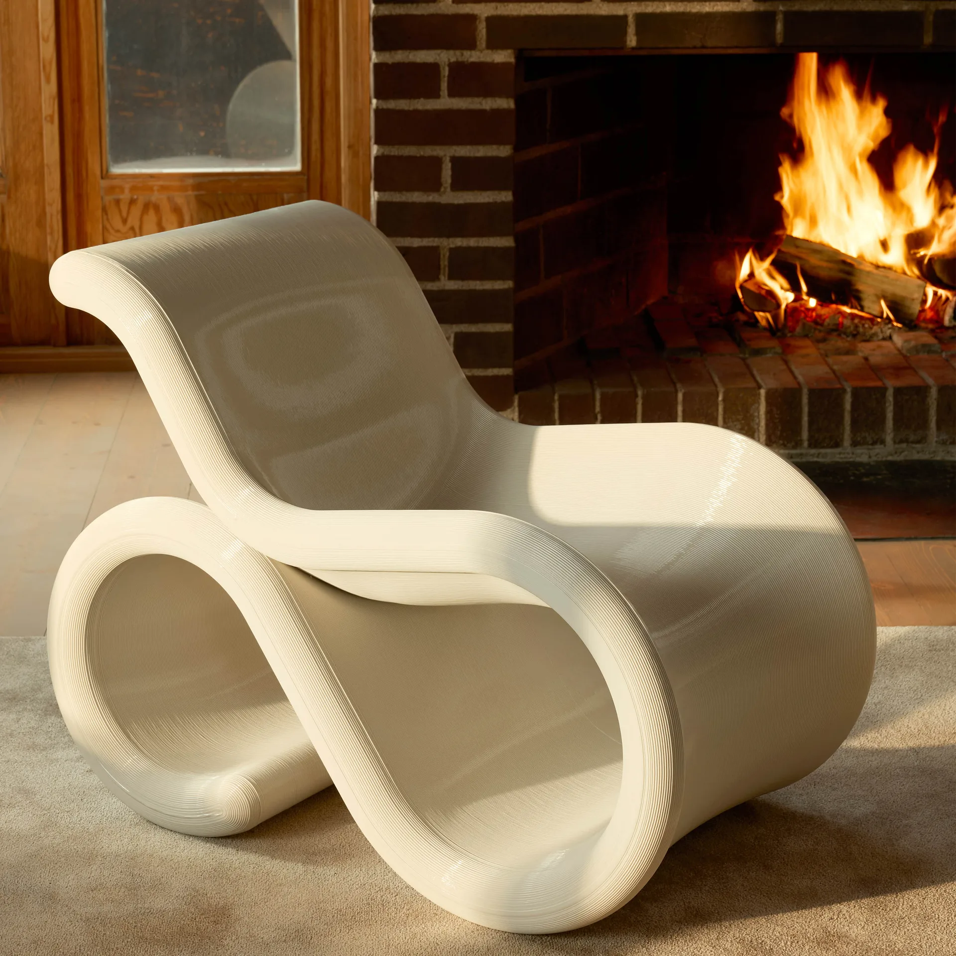 Éclair chair lounge chair, Cream Crème Atelier
