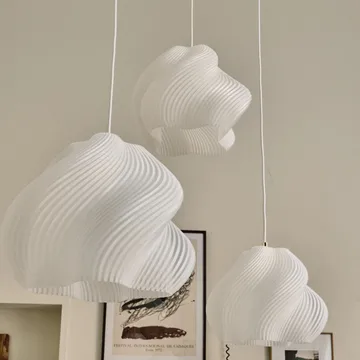 Soft Serve pendant - White-chrome, 01, 20 cm - Crème Atelier