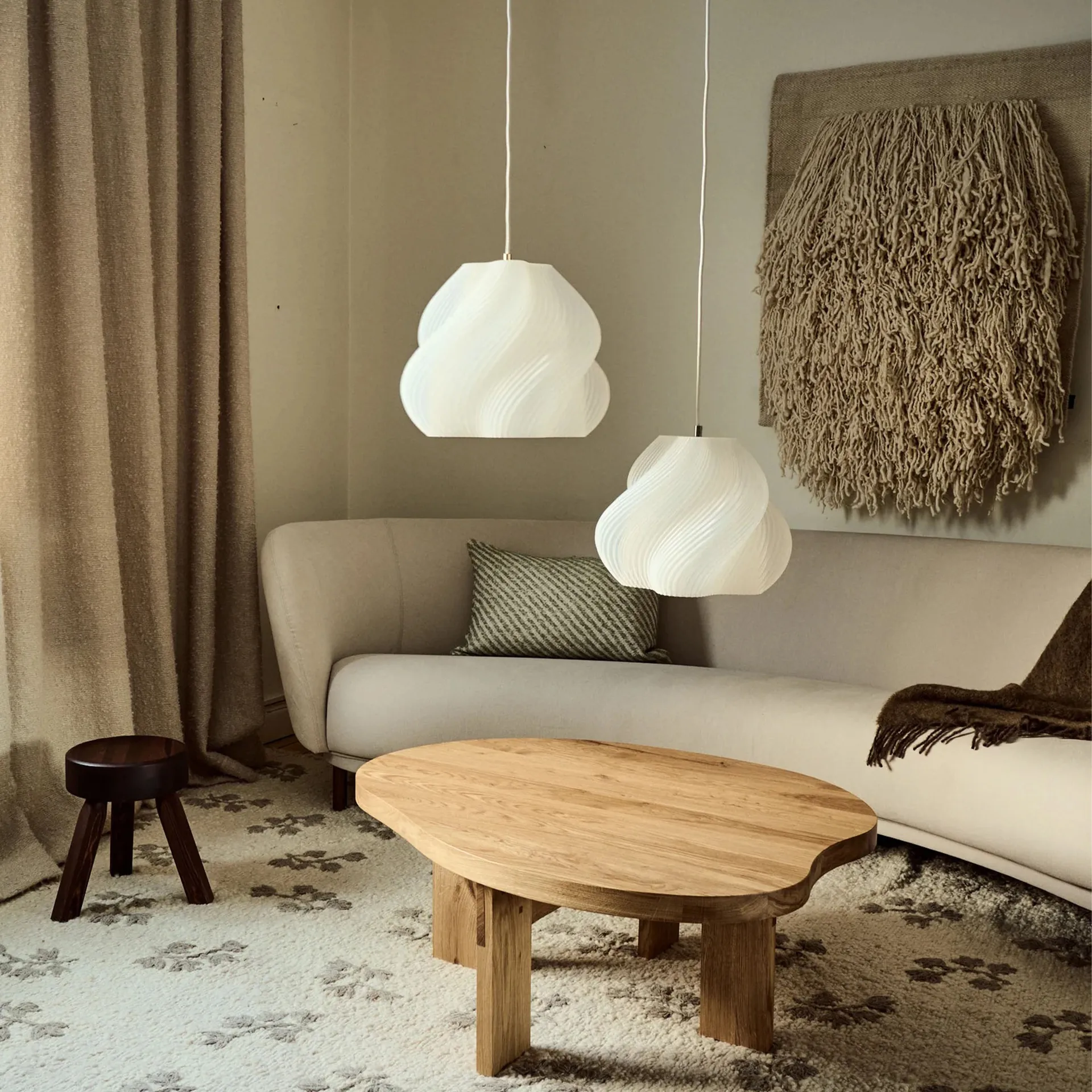 Soft Serve pendant, White-chrome, 03, 30 cm Crème Atelier