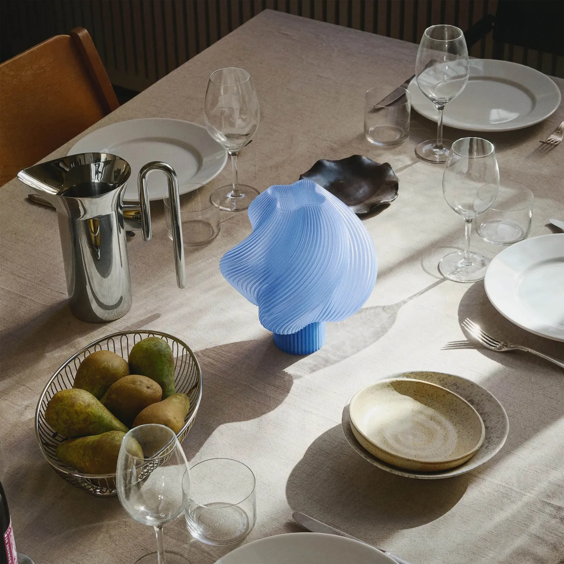 Soft Serve portable table lamp, Blueberry sorbet, 23 cm Crème Atelier