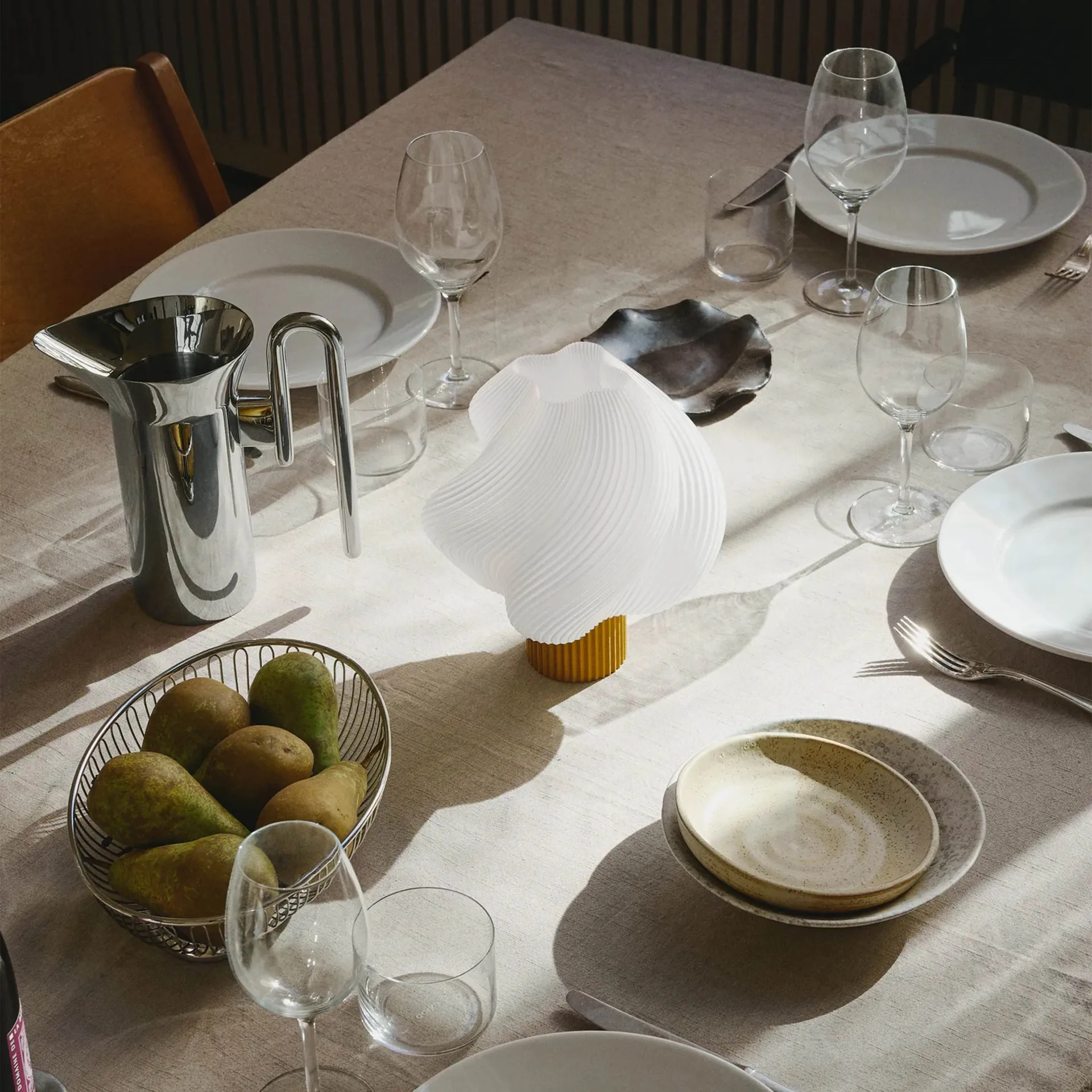 Soft Serve portable table lamp, Cloudberry, 23 cm Crème Atelier