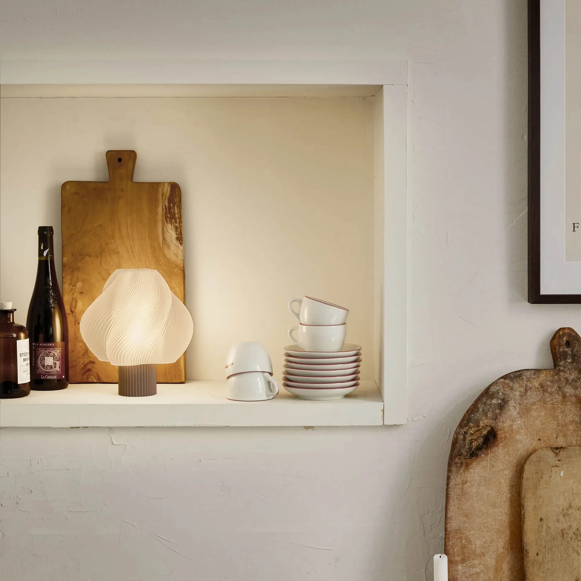 Soft Serve portable table lamp, Mocha, 23 cm Crème Atelier