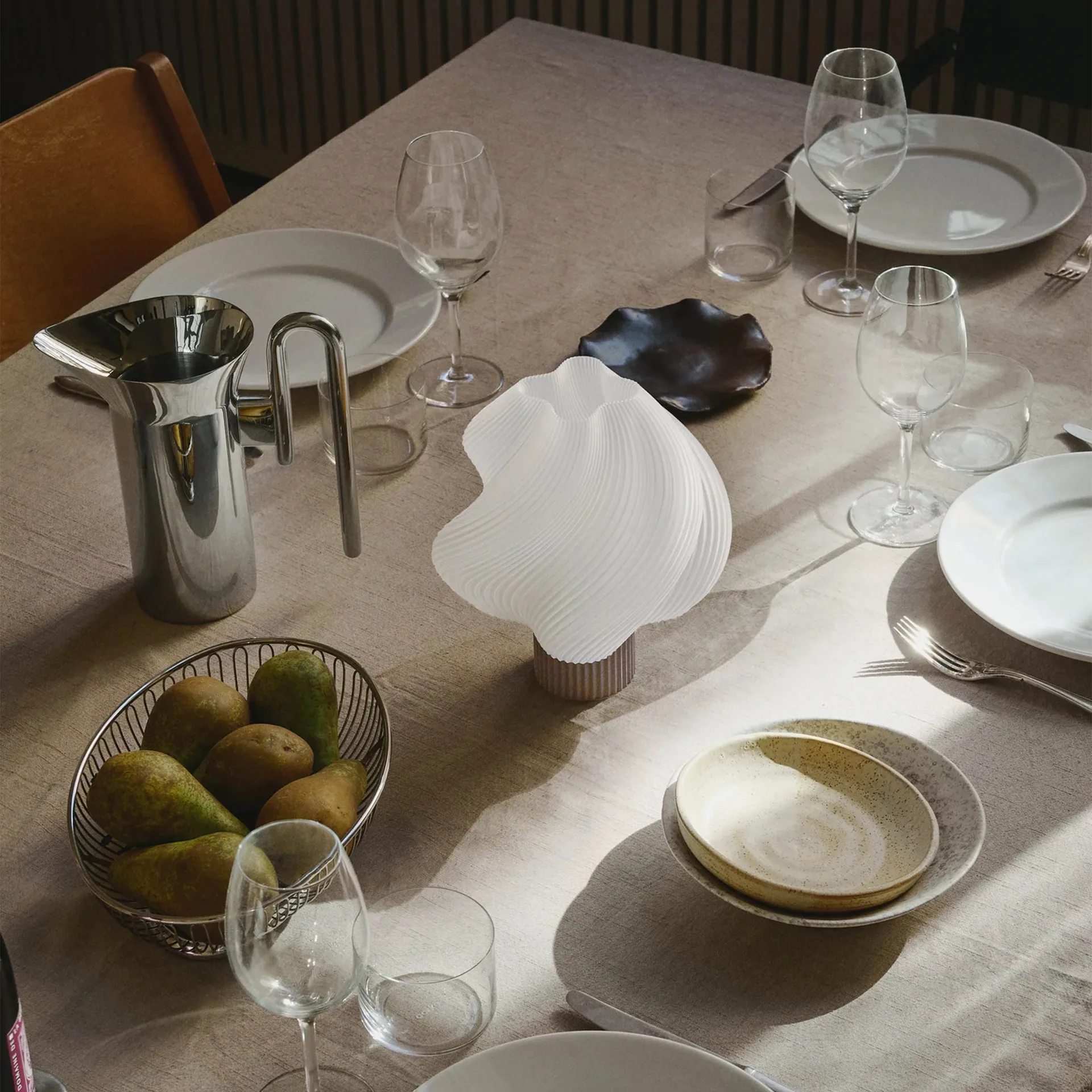 Soft Serve portable table lamp, Mocha, 23 cm Crème Atelier