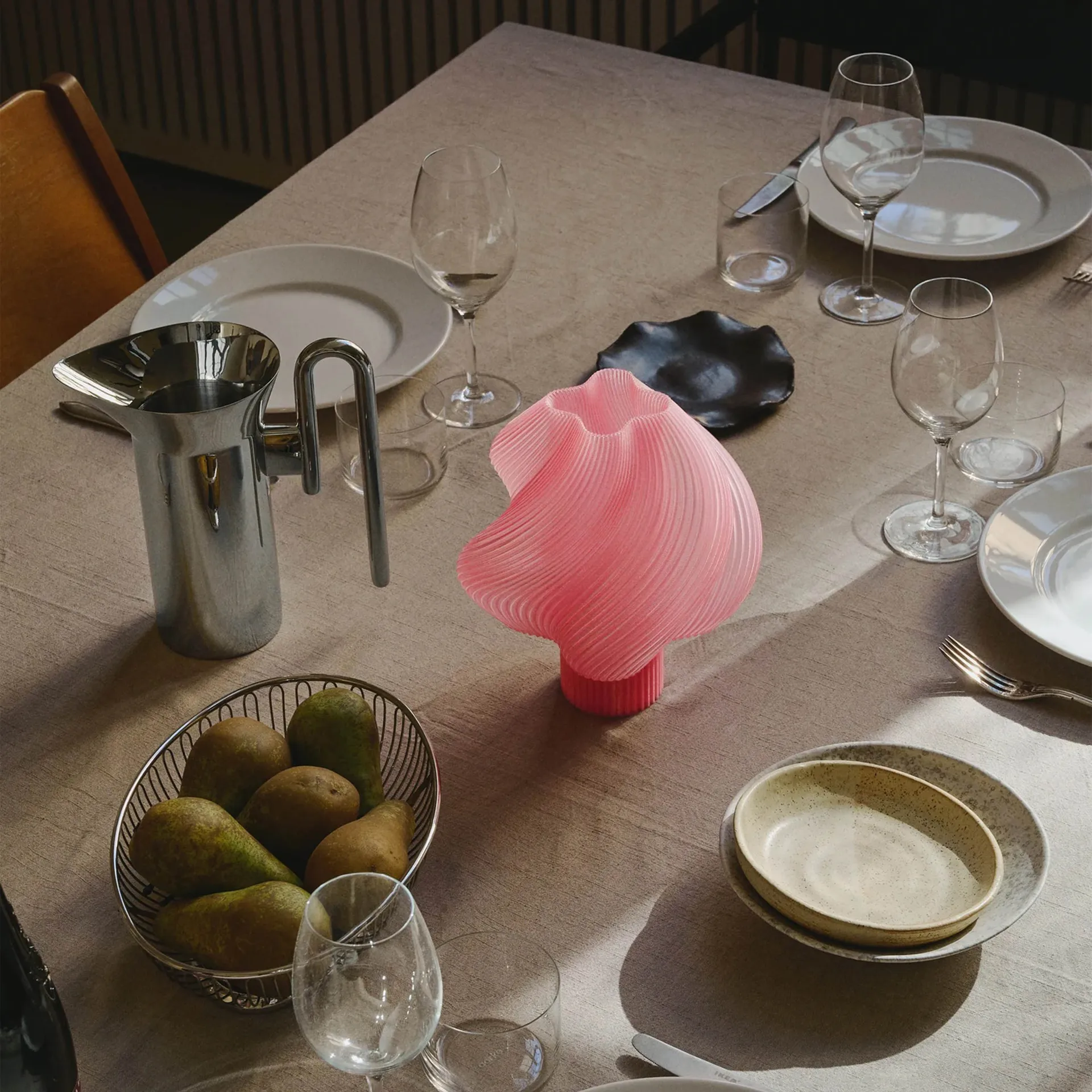 Soft Serve portable table lamp, Peach sorbet, 23 cm Crème Atelier