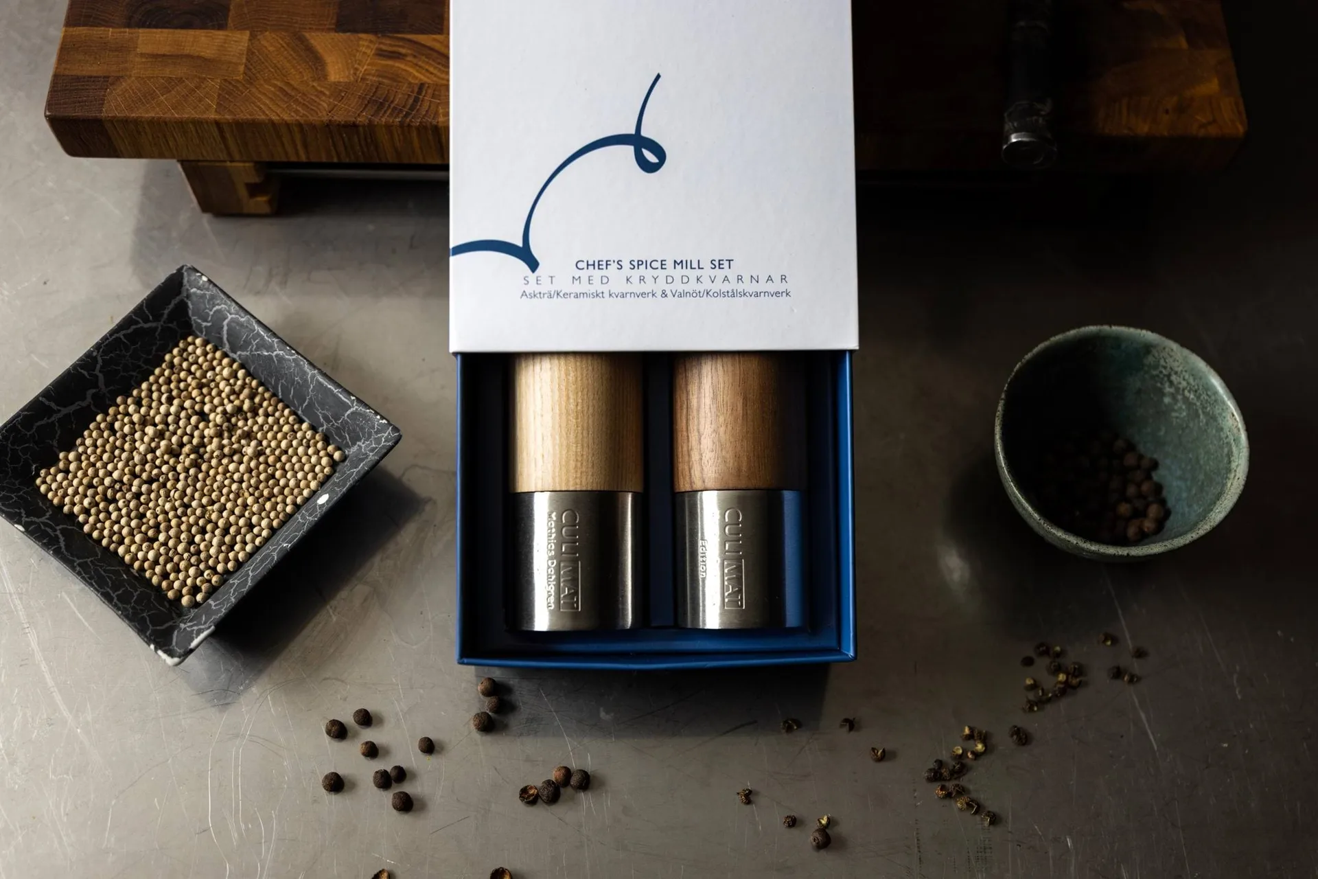 Culimat spice grinder, Ash-walnut, 2 pieces Culimat