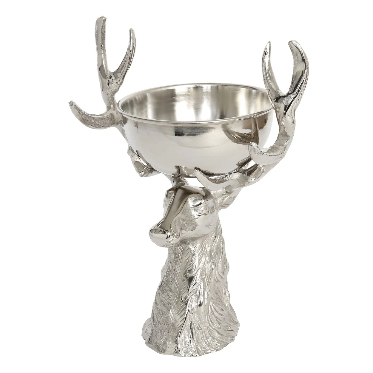Culinary Concepts Stag holder with bowl deer Large | Scandinavian Design | Serving bowls | Silver-coloured