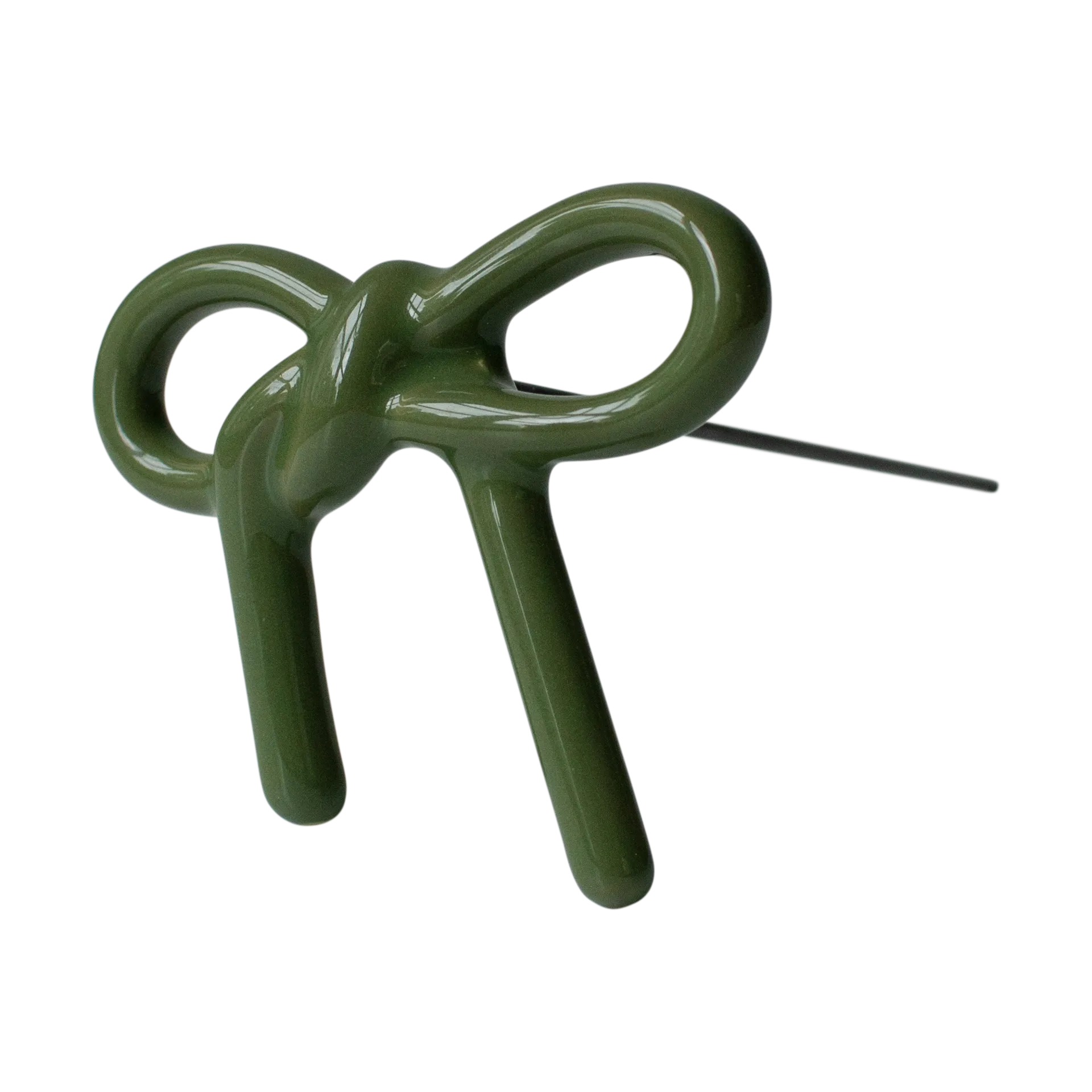 Bow floral decoration, Shiny green DBKD