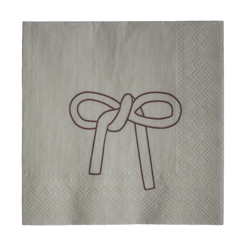 DBKD Bow paper napkin 33x33 cm 20-pack Beige