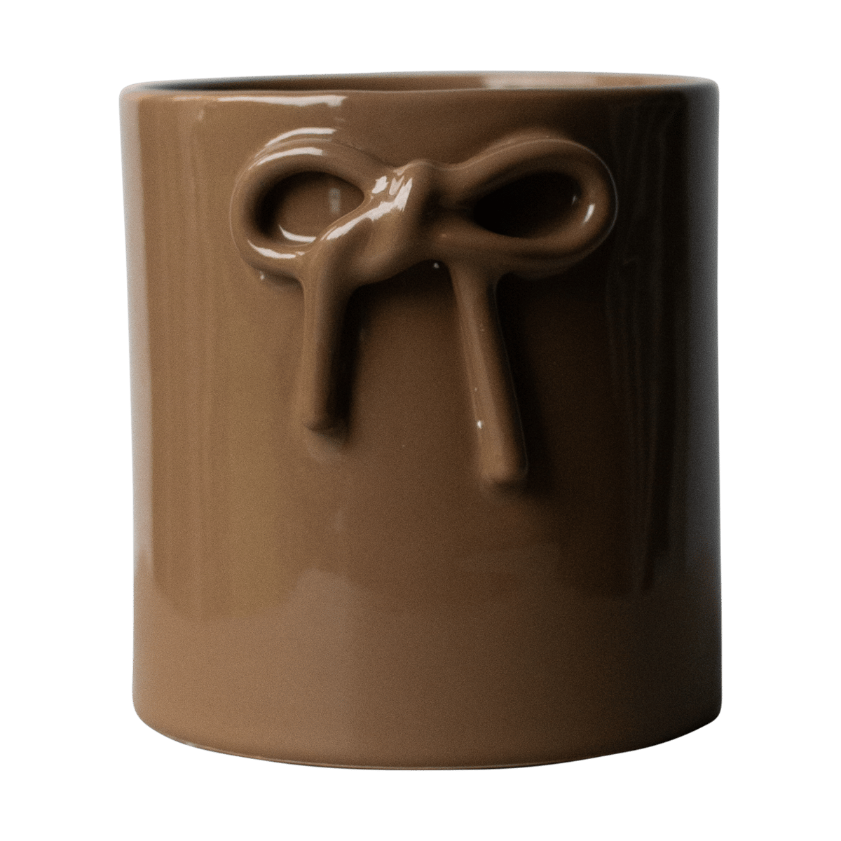 DBKD Bow pot o14 cm Shiny Nougat | Scandinavian Design | Flower pots | Brown