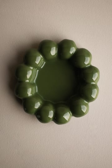 Bright candle tray Ø17 cm - Shiny green - DBKD