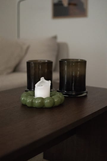 Bright candle tray Ø17 cm - Shiny green - DBKD