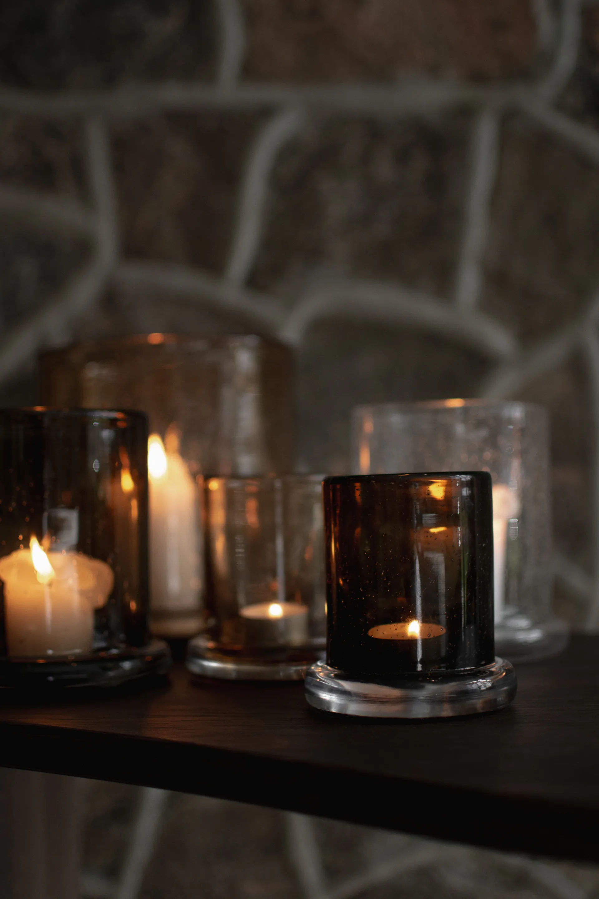 Bubble tealight holder Ø14 cm, Brown DBKD