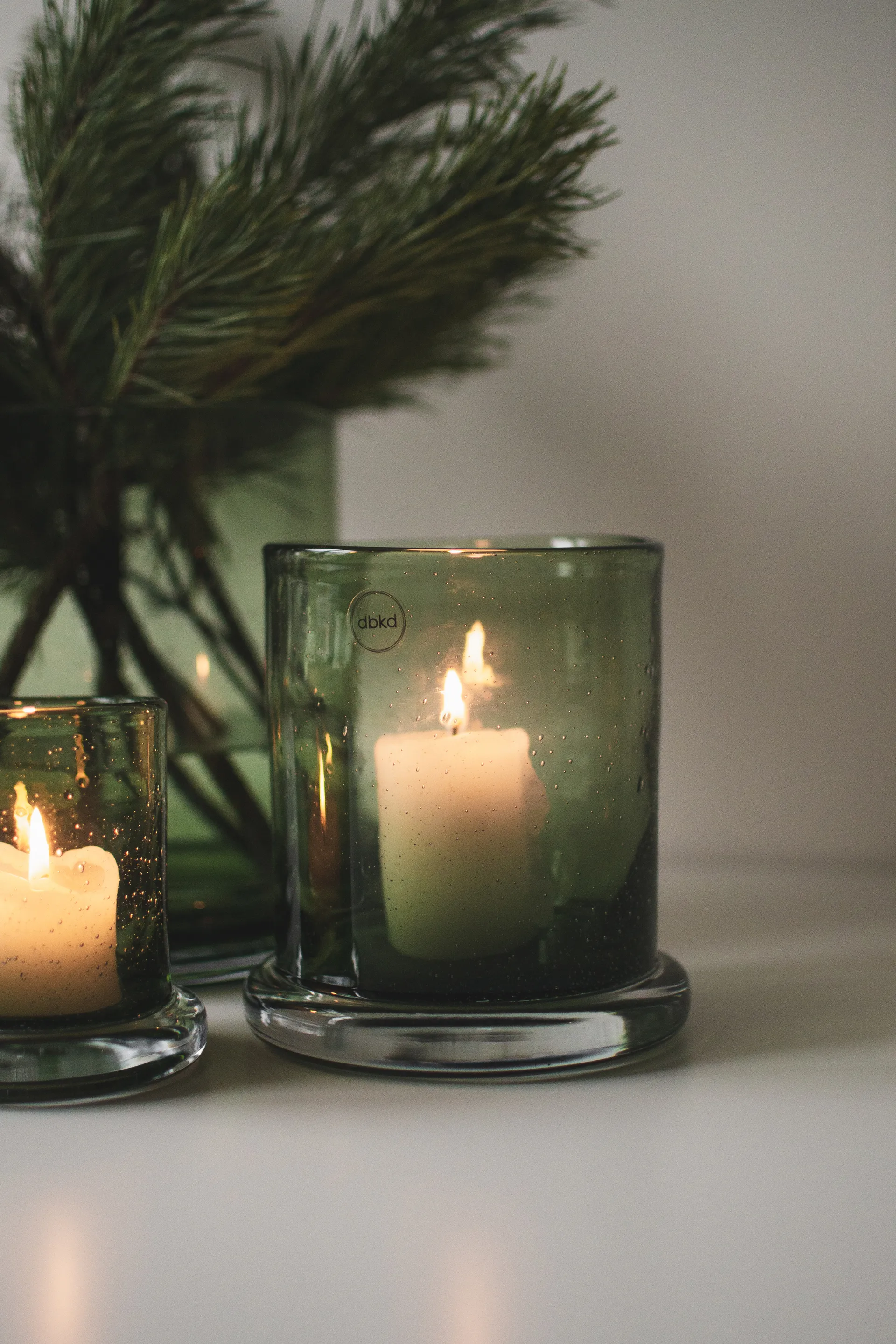 Bubble tealight holder Ø14 cm, Green DBKD